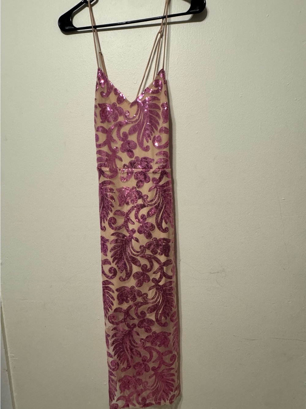 bebe Pink Sequin Floral-Pattern Midi Dress - Picture 4 of 8